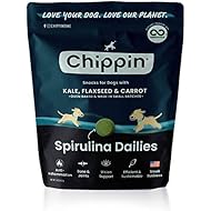 Chippin Kale, Flaxseed & Carrot Dog Snacks - All Natural Spirulina Protein Treats - 5oz Bag
