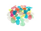 Bilipala 50 Pcs Glow in Dark Stones for Garden, Walkways, Yard, Outdoor, Muti-color