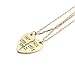 Tinksky 50cm Her One His Only Necklace Valentine Relationship Necklace for Lovers Couple Valentine's Day Gift (Gold)