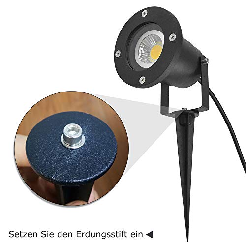 HENGMEI 12x4W Gartenleuchte LED Gartenstrahler mit Erdspieß IP65 Wasserdicht Warmweiß Garten Scheinwerfer Gartenlampe… – Bild 8