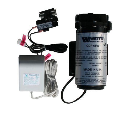Photo 1 of Watts Premier Water Filtration Booster Pump Kit for RO Reverse Osmosis Systems, Increases Water Flow, Includes Booster Pump, 110V Transformer, Tank Pressure Shutoff Switch, Fittings, Green Tubing