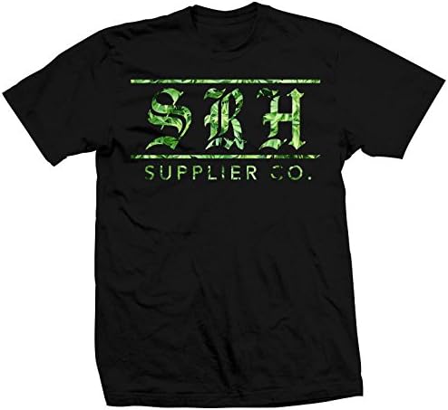 SRH Supplier Co Mens Tee Shirt Black Support Radical Habits Spade Cannabis Logo, XL