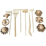 BangBangDa Mini Zen Garden Accessories - Tabletop Zen Garden Tools - Zen Garden Kit Rakes and Zen Stamp for Office Mini Zen Garden Set of 12