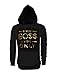 SCREENSHOTBRAND-S51745 Mens Hip Hop Premium Fleece Hoodie - Pullover Long Sleeves Fashion Hoody Embossed Boss Vibes Print - Black - XLarge