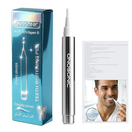 ONOSONIC White Teeth Expert® Premium Whitening Gel Pen – Dazzling White Smile in 7 Days | Up to 4 Shades Whiter | Teeth Whitening Pen | clinically approved by dentist