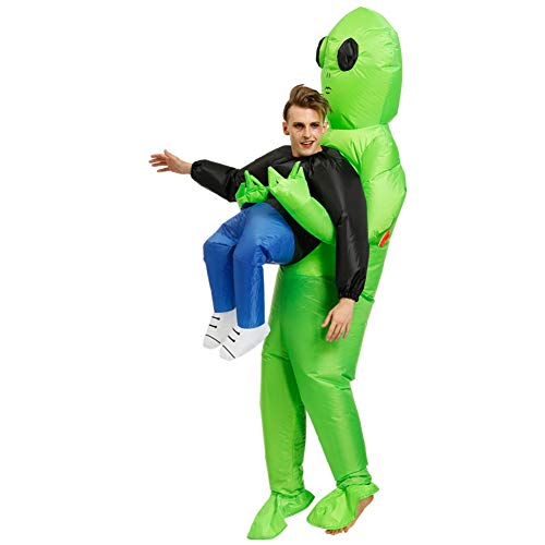 Meanwell Inflatable Alien Rider Costume Halloween Costume for Adults and Kids Inflatable Costumes Cosplay Party Birthday Wedding Dress Up