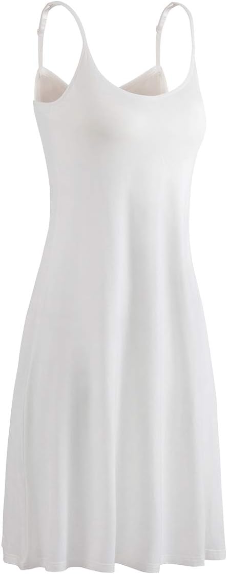 Womens Modal Built in Padded Bra Sleepwear Adjustable Spaghetti Strap Nightgown