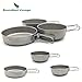 CATOP Titanium Bowl Pan Set 3 Piece Outdoor Camping Hiking Backpacking Cooking Picnic Cookware Mess Kitthumb 3