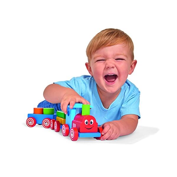 Eichhorn 100022307 - Bunter Spielzug mit 2 Waggons und Ladegut, 42cm, 7-tlg. FSC 100% Zertifiziertes Buchenholz, Made in… – Bild 4