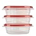 Rubbermaid TakeAlongs Divided Snacking Food Storage Containers, 2.2 Cup, Tint Chili, 3 Count