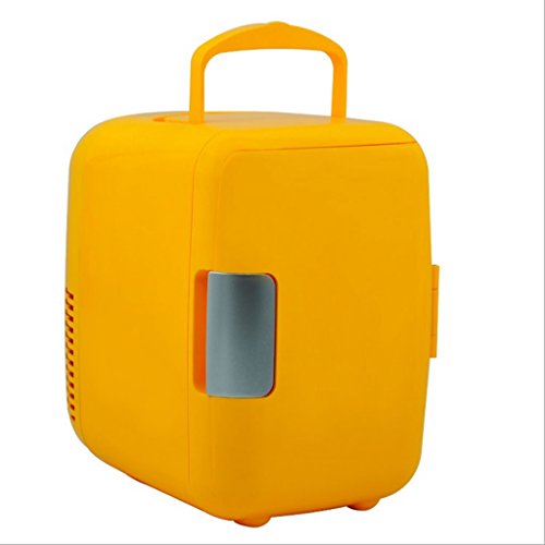 TD 4L car refrigerator, 12v24v, car large truck temperature control box, mini fridge (Color : Yellow)