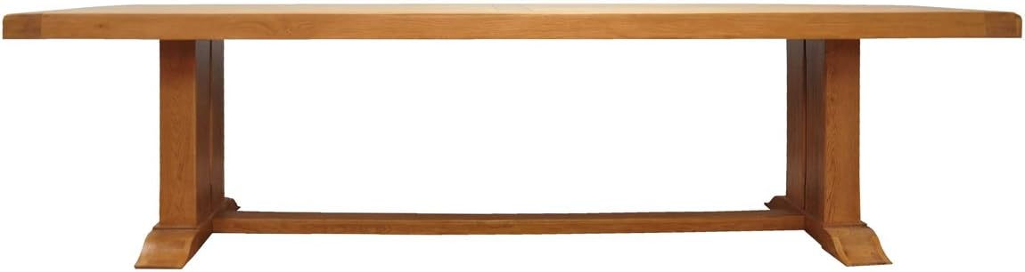Tewkesbury Oak Extra Large Refectory Fixed Top Dining Table in Light Oak Finish Seating 12 People | 300cm