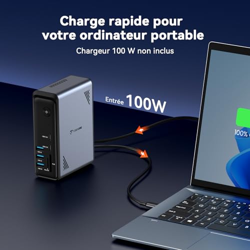 TobenONE 18 in 1 Laptop Docking Station with 3 Monitors, Triple 4K Display, 3 HDMI Ports, 9 USB Ports, Gigabit Ethernet, PD3.0, for Windows/Dell/Lenovo/HP Laptops