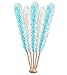Light Blue Rock Candy Sugar Sticks - Cotton Candy Flavored - 12 Individually Wrapped Party Favors