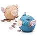 Spring End Sale! Unique Flying Pig Ceramic Piggy Bank For Kids Boys Girls Teens & Adults Savings (Blue)