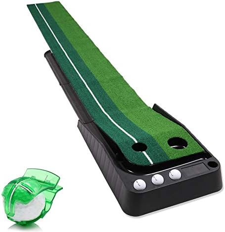 HOW TRUE Indoor Golf Putting Green, Golf Putting Mat with Auto Ball Return Function, Portable Mini Golf Practice Training Aid Includes Golf Line Marker and 3 Golf Balls HOW TRUE Indoor Golf Putting Green, Golf Putting Mat with Auto Ball Return Function, Portable Mini Golf Practice Training Aid Includes Golf Line Marker and 3 Golf Balls