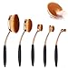 DSCbeauty Fashionable 5 Pcs Oval Makeup Brush Set Black Rose Gold Color Professional Foundation Contour Blush Concealer Eyebrow Eyeliner Blending Cosmetics Brushes Toothbrush Makeup Brushes Kit