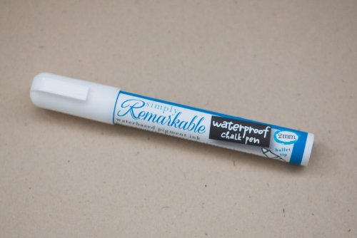 Simply Remarkable Waterproof Chalk Pen to Write or Draw Custom Labels, Tags and More, White Liquid Chalk Marker, 2mm Fine Tip