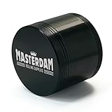 Masterdam Rolling Supplies 2.2-Inch Herb Grinder with Pollen Catcher - 4 Piece, Black