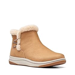 Clarks Women's Breeze Fur Ankle Boot, Tan Textile, 9