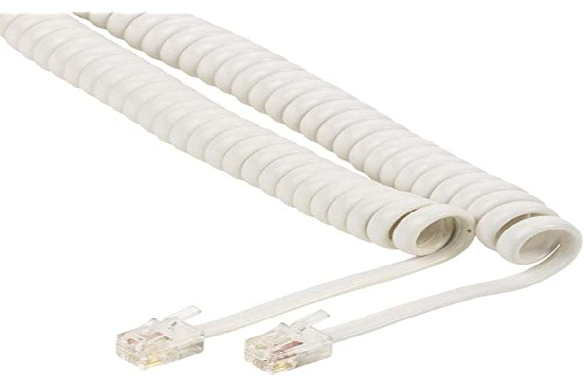 Valueline 5.00 m RJ10 Male to Male Coiled Headset Cable - White