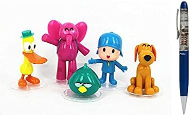 Variety Toy 5pcs Pocoyo Zinkia Doll PVC Action Figures + Free FloPen