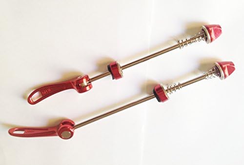 SportsInn Aluminium Alloy Skewer Quick Release for Mountain Bike Road Bike Hubs Front & Rear Set Red