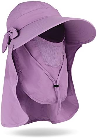 Vbiger Visor Hats Wide Brim Cap Summer Sun Hats with UPF50+ for Women (Purple)