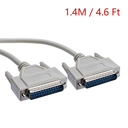 Yohii 25 pin DB25 4.6 Feet Male to Memale M/M Serial Port Extension Cable Suit for Prarallel Printer, PDA,Scanner and Modem - Thumbnail 3
