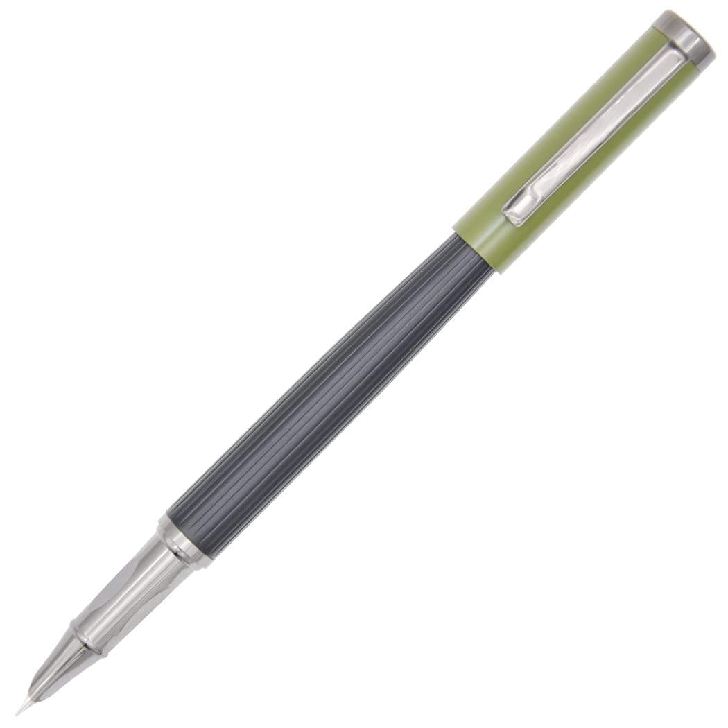 Gullor Black Copper barrel Fountain Pen Fine Nib, Smooth Writing Instrument with Converter, Green