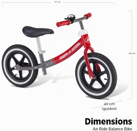 Vélo d'équilibre à gros pneus, vélo pour tout-petits, 1,5 à 5 ans, vélo d'équilibre rouge et blanc pour enfants