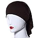Ksweet 4pcs Stretch Elastic Hijab Cap for Women Summer Underscarf Tube Cap Head Cover Scarf (Black+Grey+Light Brown+KQ)