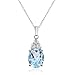 Sterling Silver Pendant Necklace for Women Birdesmaids, Genuine Blue Topaz, Garnet or Amethyst Colored Gemstones