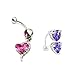 HuntGold 1X Charming Navel Rings Fashion Belly Ring Dangle Body Piercing Jewelry(Pink)