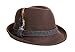 Alpine Holiday Oktoberfest Wool Bavarian Fedora Hat - Brown Color - Size Large (L)