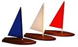 T5 Sailboats Set of 3 (Red, White, and Blue) - FloatingToy Boat, Model Sailboat, Toy Sailboat, Toy Sailboats that Sail, Toy Sailboats that Float, Toy Sailboat Wood, Wooden by Tippecanoe Boats