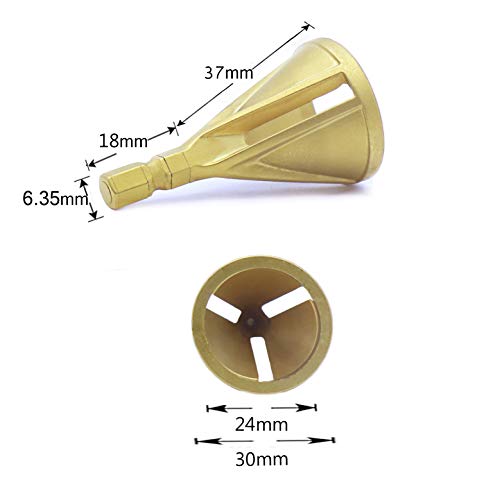 Deburring External Chamfer Tool HSS for Drill Bit, Remove Burr Repairs Tools Remove Burr Drill Bit, Metal External Chamfer Hexagon Shank Deburring Tool (1 Pack)