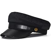 Classic Yacht Captain Sailor Hat for Women Newsboy Cabbie Baker Boy Peaked Beret Cap (S-M)