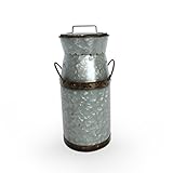 Barnyard Designs Rustic Galvanized Tin Milk Can, Jug | Vintage Rusty Distressed Farmhouse Vase, Country Primitive Home Decor, 11.75