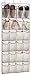 KIMBORA Over The Door Hanging Shoe Organizer 24 Large Clear Mesh Pockets Shoe Hanger, Beige