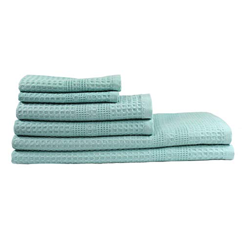 Gilden Tree Waffle Towel Set Quick Dry Thin 2 Bath Towels 2 Hand Towels 2 Washcloths