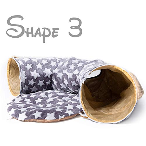 LUCKITTY Large Cat Dog Tunnel Bed with Washable CushionBig Tube