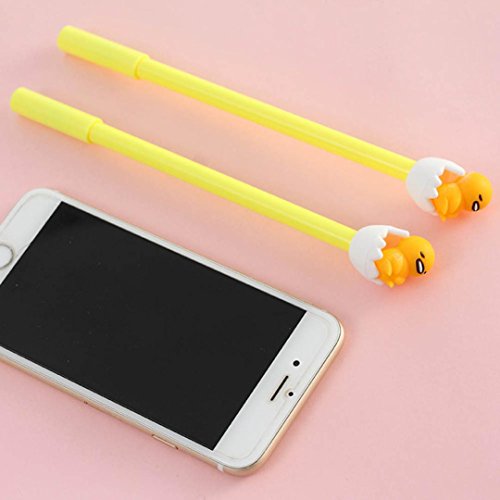 Gbell Novelty Cute Lazy Egg Gel Ink Pen,Kids Refills Stationery School Office Supplies 5Pcs Yellow (Yellow) - Thumbnail 7