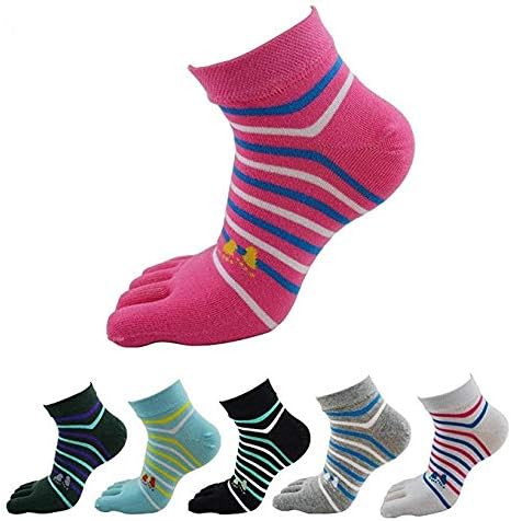 V3EWomen's Cotton 5 Finger Toe Socks (Multicolour, Free Size)