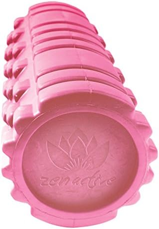 Zen Active High-Density Exercise Foam Roller - Ultimate Leg Massage Machines - 13 Inch Length, 5 Inch Diameter, Two Pattern Design with the Ideal Mix of Firmness and Pliability, Won’t Lose Shape Pink