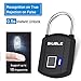 Fingerprint Padlock,Smart Keyless Security lock IP65 Waterproof Anti-Theft USB Rechargeable Suitable for School Locker, Gym, Door, Cabinet, Suitcase, Backpack