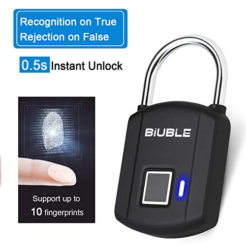 Fingerprint Padlock Smart Keyless Security Lock IP65 Waterproof Anti-Theft USB Rechargeable Suitable for School Locker, Gym, Door, Cabinet, Suitcase, Backpack - Thumbnail 2