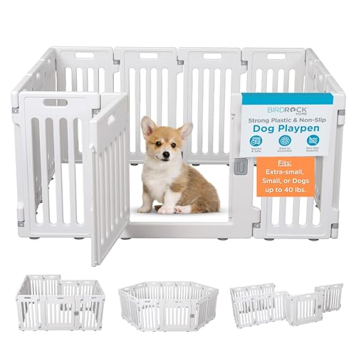Internet’s Best Dog Playpen with Lockable Door, White, 190” x 25.6”