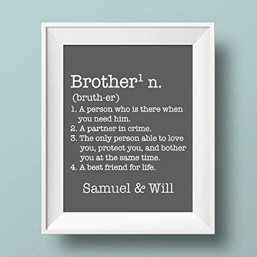 Amazon Com Brother Definition Paper Art Print Personalized Boy