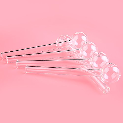Glass oil burner,5 pack glass,4.7 inch length (clear)